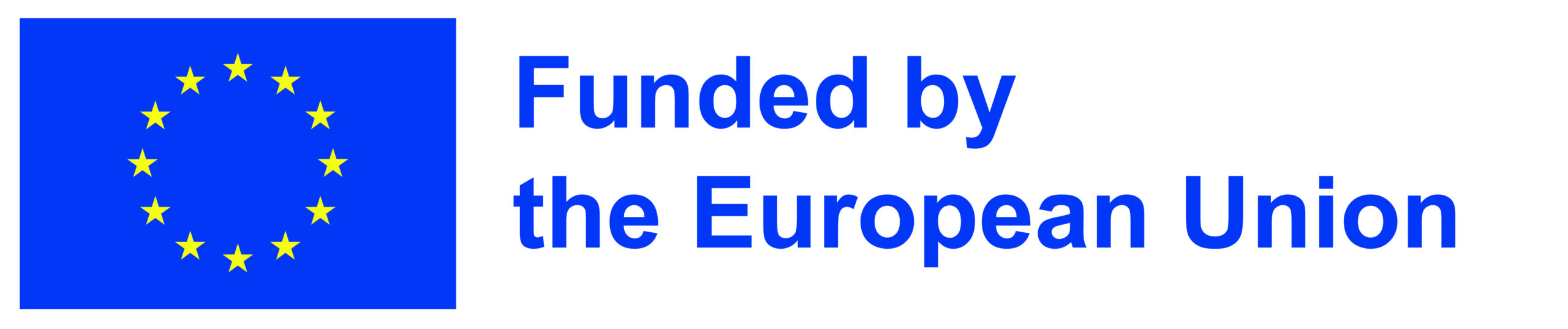 Logo der Europäischen Union, daneben steht der Text: Funded by the European Union